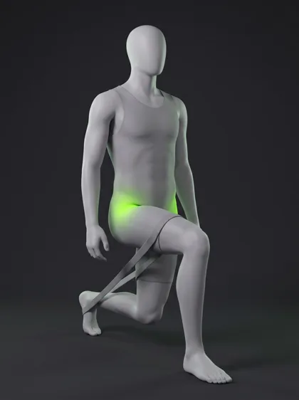 Band-Assisted Hip Flexor Stretch