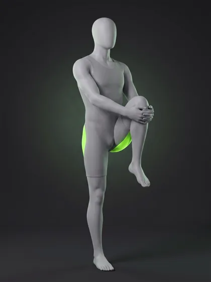 Dynamic Knee-to-Chest Glute Stretch