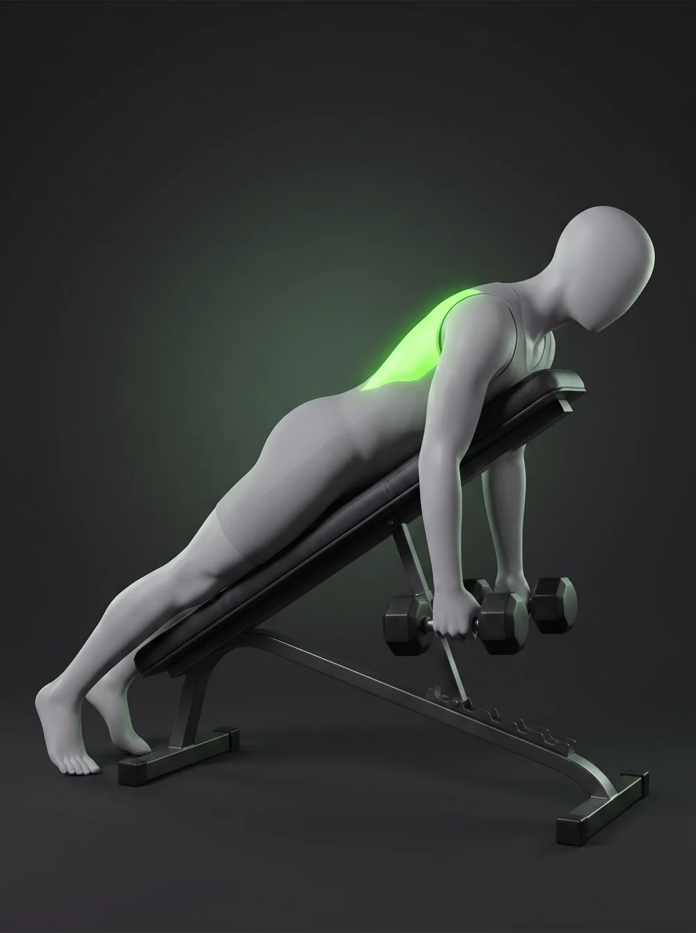 Incline Reverse-Grip Dumbbell Row
