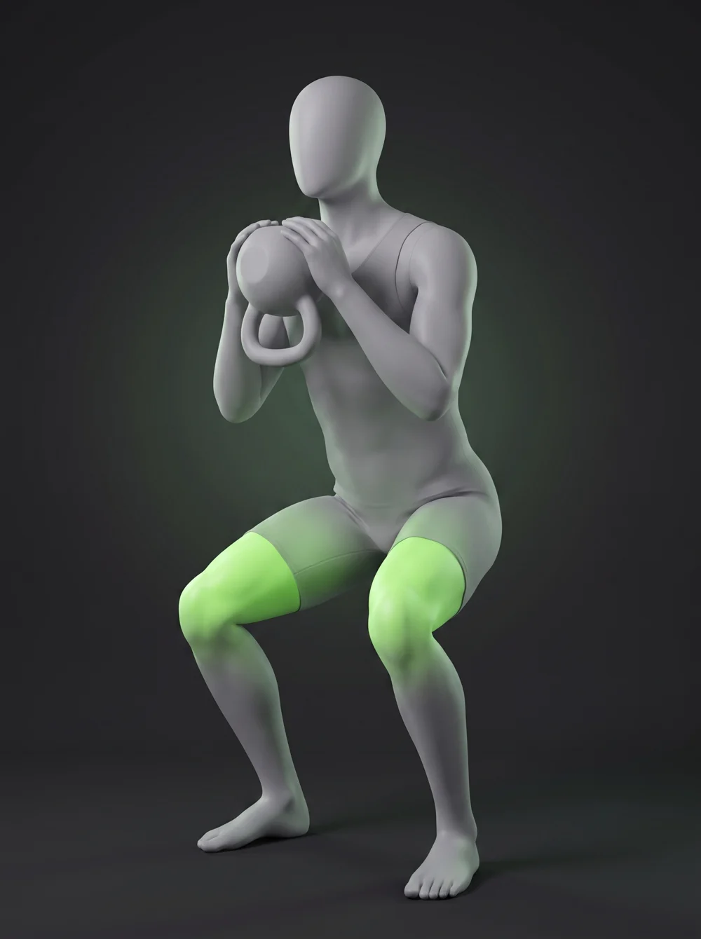 Bottoms-Up Kettlebell Squat
