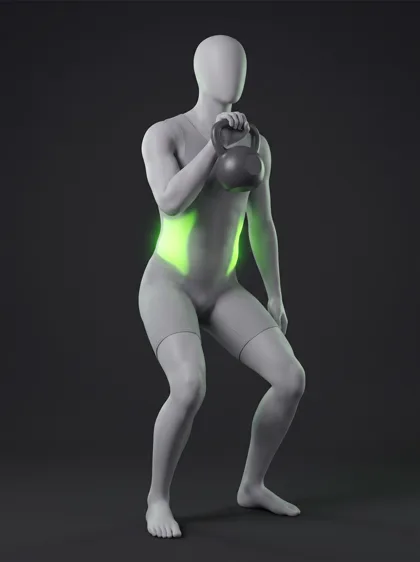 Single-Arm Kettlebell Front Rack Squat