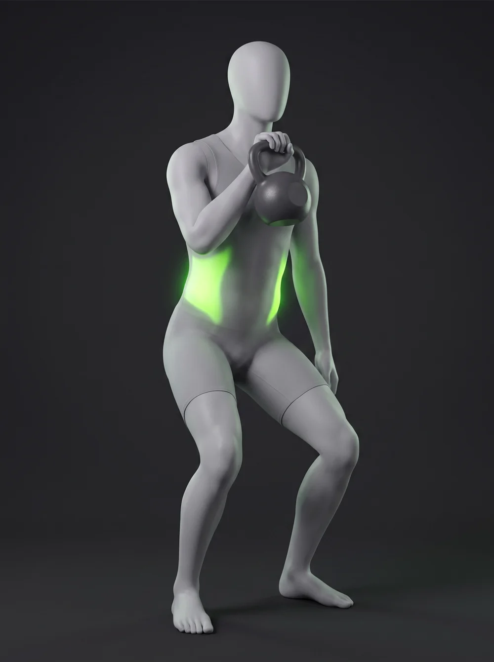 Single-Arm Kettlebell Front Rack Squat