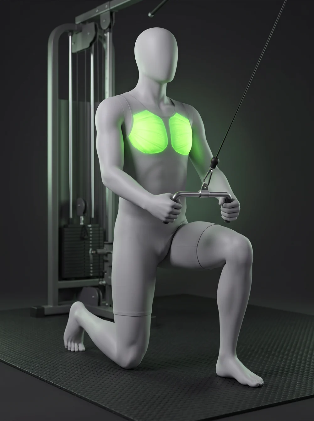 Kneeling High-to-Low Cable Press