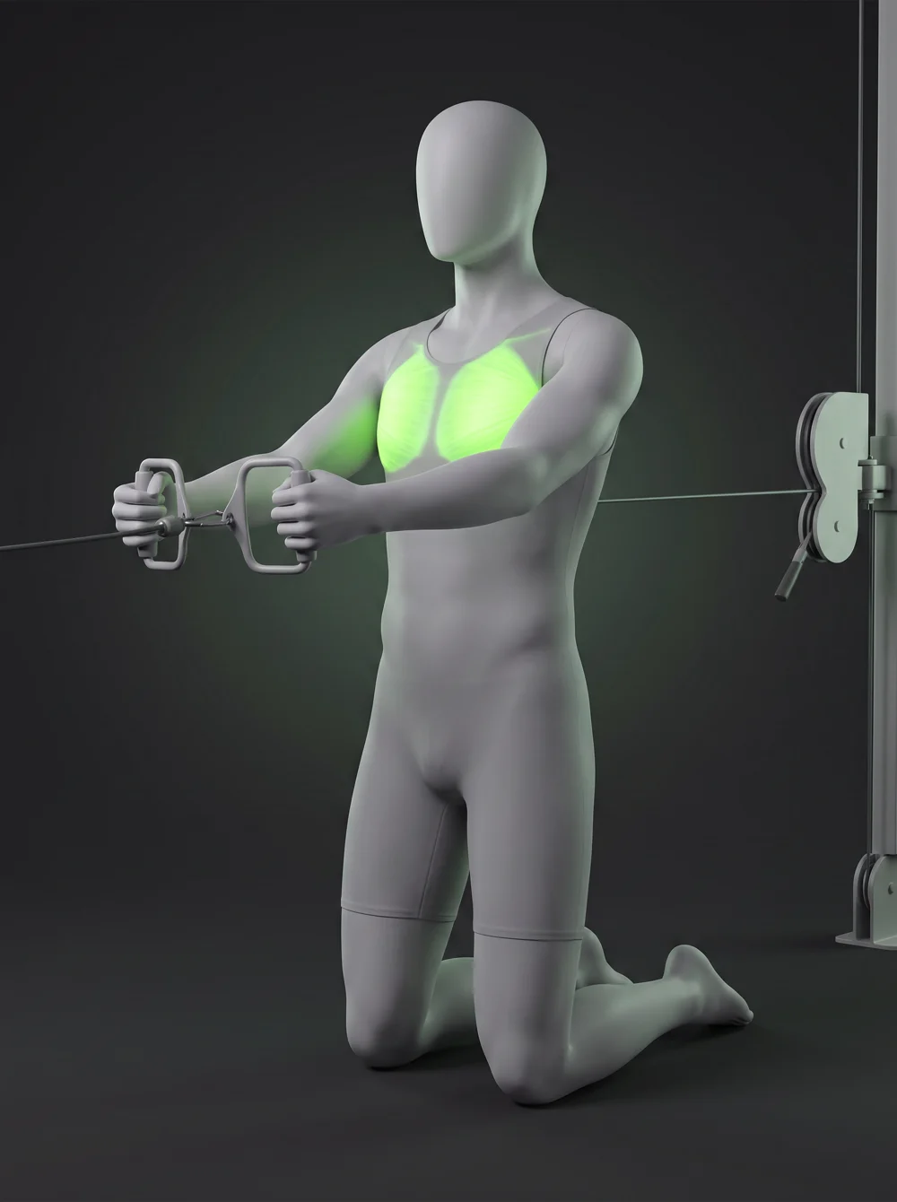 Kneeling Middle Cable Press