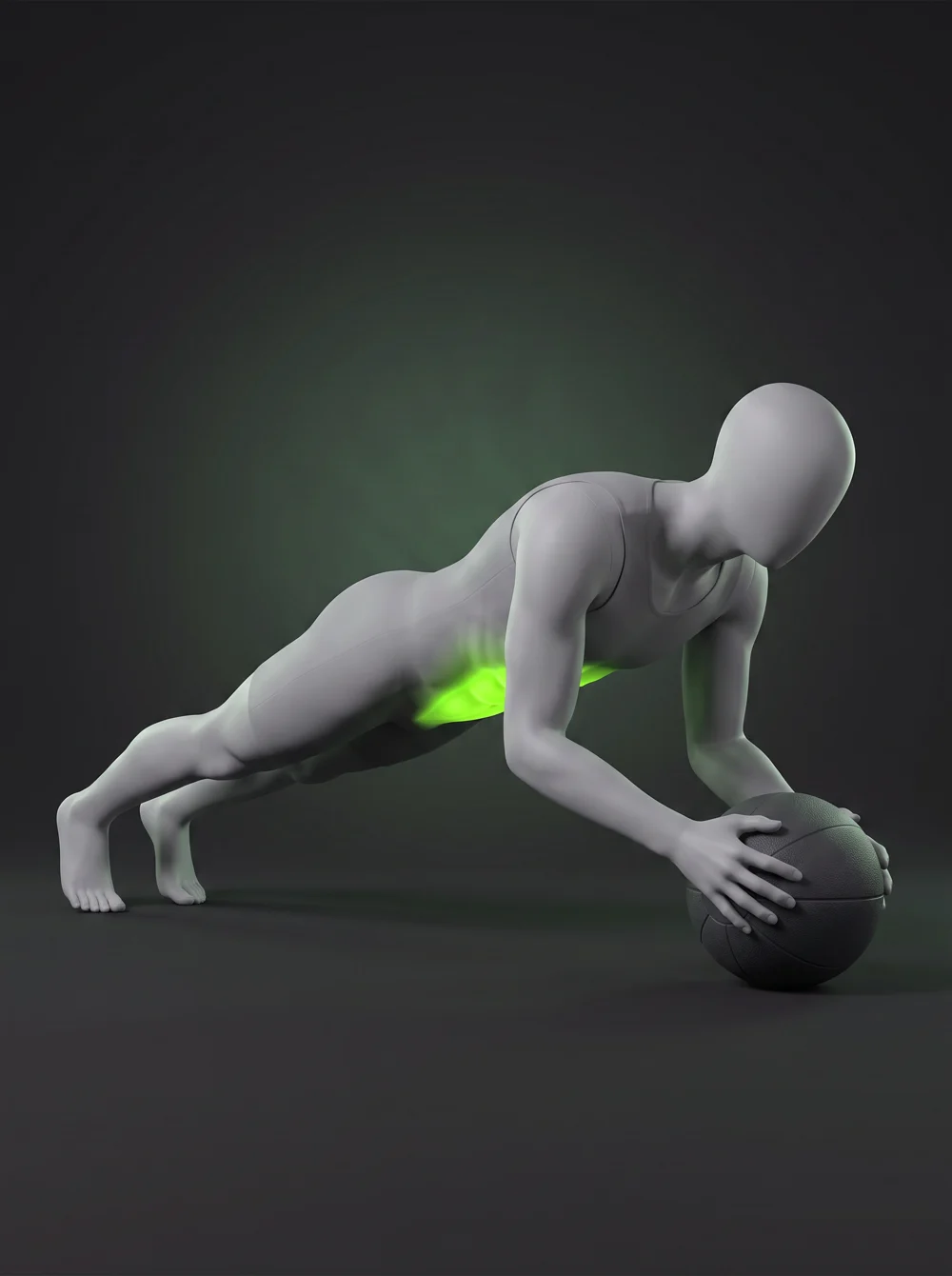 Medicine Ball Plank Rollout