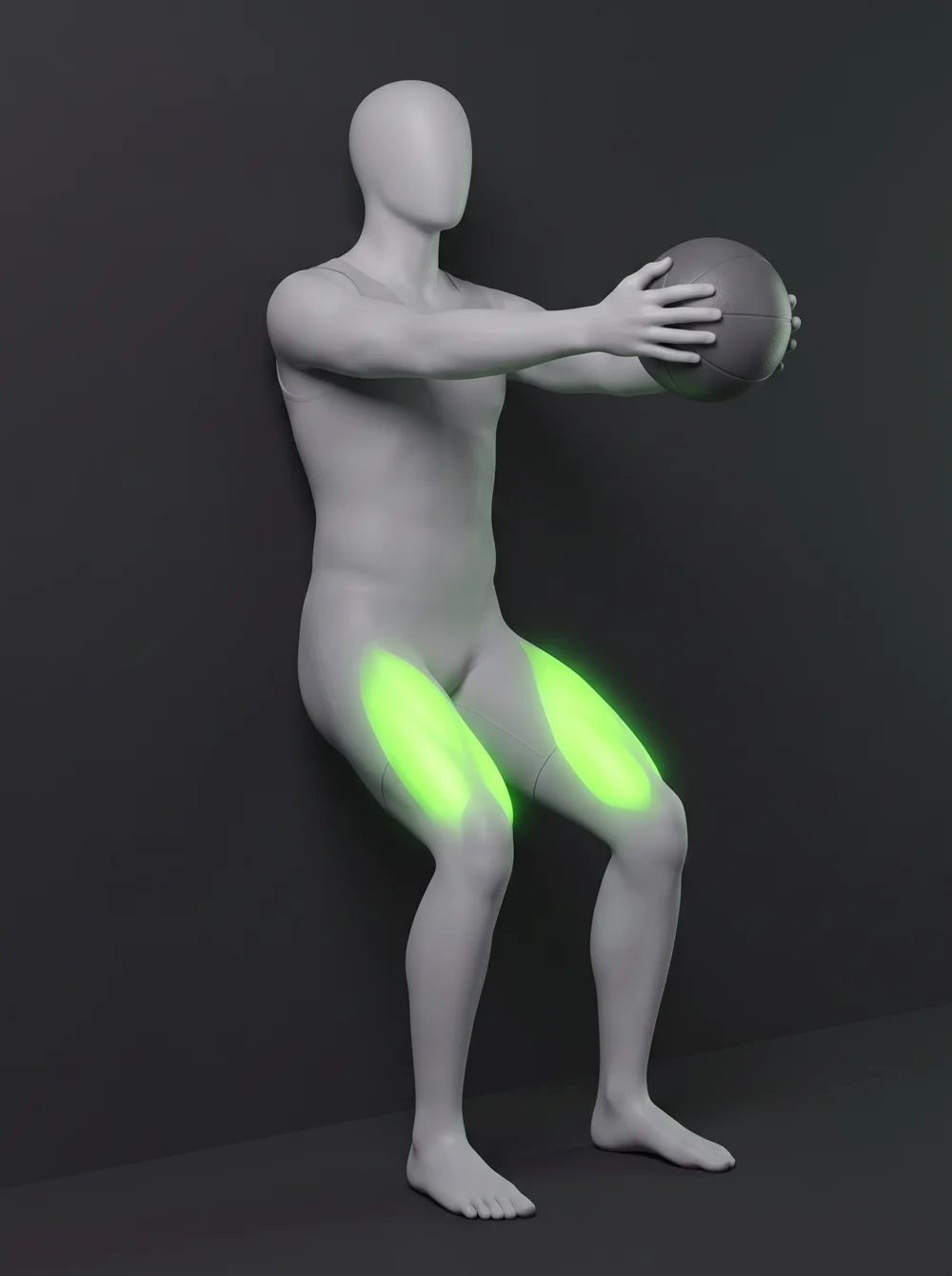 Wall Sit with Medicine Ball Press