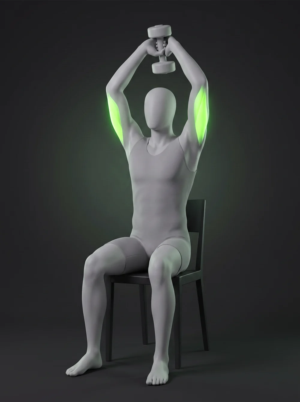 Seated Dumbbell Overhead Triceps Extension