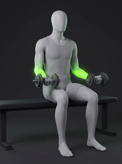 Seated Reverse Dumbbell Wrist Curl