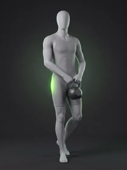 Single-Leg Kettlebell Pass Around
