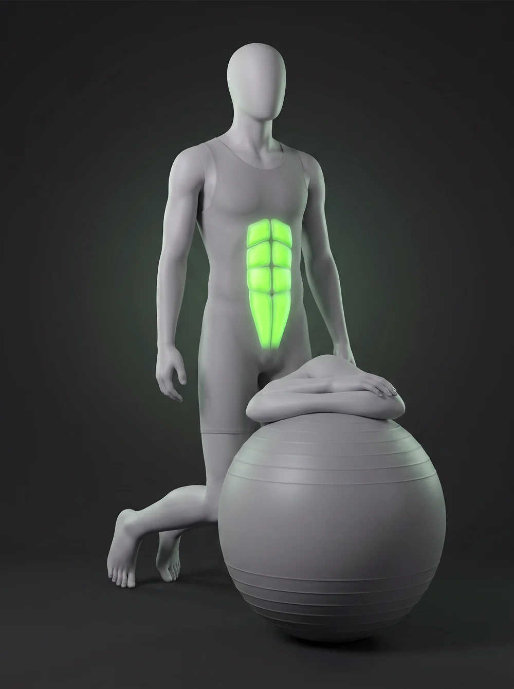 Kneeling Stability Ball Rollout