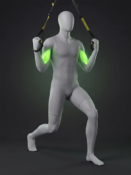 TRX Biceps Curl with Reverse Lunge