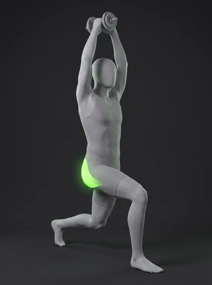 Overhead Dumbbell Walking Lunge