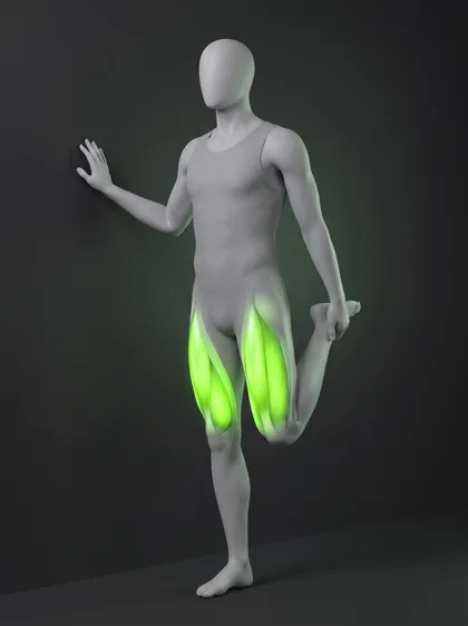 Wall-Assisted Quad Stretch